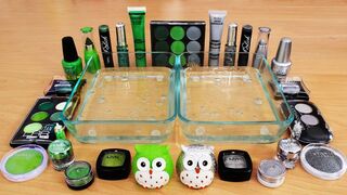 Mixing Makeup Eyeshadow Into Slime ! Green vs Silver Special Series Part 22 Satisfying Slime Video