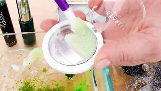 Mixing Makeup Eyeshadow Into Slime ! Green vs Silver Special Series Part 22 Satisfying Slime Video