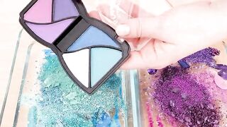 Mixing Makeup Eyeshadow Into Slime ! Teal vs Purple Special Series Part 21 Satisfying Slime Video