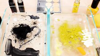 Mixing Makeup Eyeshadow Into Slime ! Black vs Yellow Special Series Part 14 Satisfying Slime Video