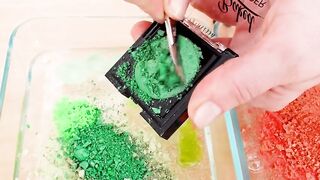Mixing Makeup Eyeshadow Into Slime ! Green vs Orange Special Series Part 11 Satisfying Slime Video