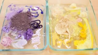 Mixing Makeup Eyeshadow Into Slime ! Purple vs Yellow Special Series Part 10 Satisfying Slime Video