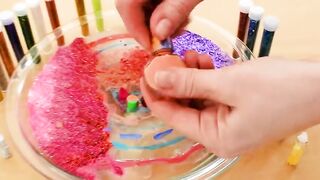 Mixing Makeup and Glitter Into Clear Slime ! SLIME SMOOTHIE ! SATISFYING SLIME VIDEO ! Part 4