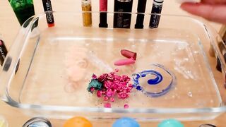 Mixing Makeup, Lipstick and Hair Color into Clear Slime ! Oddly Satisfying Slime Video !