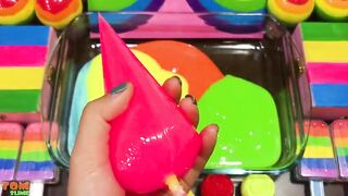 RELAXING With PIPING BAG & RAINBOW! Mixing Random into GLOSSY Slime ! Satisfying Slime #973