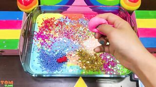 RELAXING With PIPING BAG & RAINBOW! Mixing Random into GLOSSY Slime ! Satisfying Slime #973