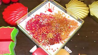 RED vs GOLD ! Mixing Random Things into GLOSSY Slime ! Satisfying Slime Video #952
