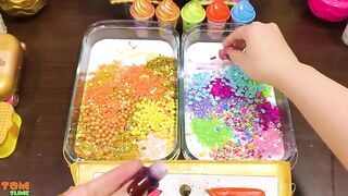 GOLD vs RAINBOW ! Mixing Random Things into GLOSSY Slime ! Satisfying Slime Video #939