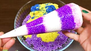 Making Crunchy Foam Slime With Piping Bags ! GLOSSY SLIME ! ASMR Slime Videos #931