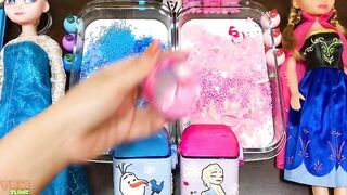 ELSA vs ANNA ! PINK vs BLUE !Mixing Random into GLOSSY Slime ! Satisfying Slime Video #875