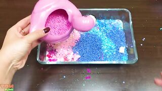 PINK vs BLUE ! Mixing Random into GLOSSY Slime ! Satisfying Slime Video #868
