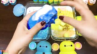 YELLOW vs BLUE.Mixing Random into GLOSSY Slime ! Satisfying Slime Video#853