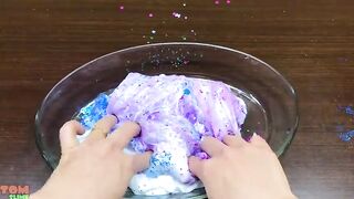 PURPLE vs BLUE! Mixing Random into GLOSSY Slime ! Satisfying Slime Video #850