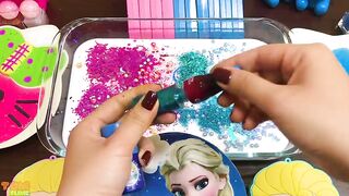 PINK vs BLUE! Mixing Random into GLOSSY Slime ! Satisfying Slime Video #849