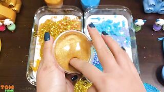 Gold vs Blue Slime | Mixing Glitter and Beads into Slime ASMR! Satisfying Slime Videos #841