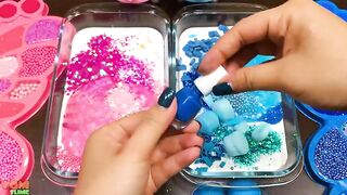 Pink vs Blue Slime | Mixing Beads and Glitter into Slime ASMR! Satisfying Slime Videos #827