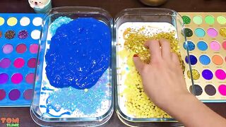 Yellow vs Blue Slime | Mixing Makeup and Glitter into Slime ASMR! Satisfying Slime Videos #823