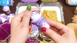 Gold vs Purple Slime | Mixing Makeup and Glitter into Slime ASMR! Satisfying Slime Videos #811