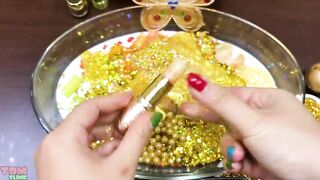 Gold Slime | Mixing Makeup and Beads into Slime ASMR! Satisfying Slime Videos #809