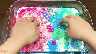 Pink vs Teal Slime | Mixing Makeup and Beads into Slime ASMR! Satisfying Slime Videos #806