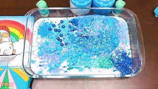 Blue Slime | Mixing Makeup and Glitter into Slime ASMR! Satisfying Slime Videos #805