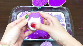 Purple Slime | Mixing Makeup and Glitter into Slime ASMR! Satisfying Slime Videos #802