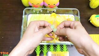 Yellow Slime | Mixing Glitter and Floam into Slime ASMR! Satisfying Slime Videos #801