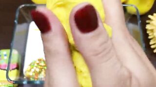 Yellow Slime | Mixing Makeup and Glitter into Slime ASMR! Satisfying Slime Videos #793
