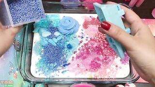 Unicorn Slime Pink vs Blue | Mixing Makeup and Floam into Slime ASMR! Satisfying Slime Videos #789
