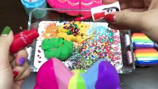 Rainbow Slime | Mixing Clay and Beads into Slime ASMR! Satisfying Slime Videos #781