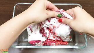 Red Hello Kitty Slime | Mixing Makeup and Glitter into Slime ASMR! Satisfying Slime Videos #776