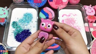 Peppa Pig Slime Pink vs Blue | Mixing Beads and Glitter into Slime ASMR! Satisfying Slime Video #715