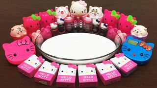 Pink Hello Kitty Slime | Mixing Makeup and Glitter into Slime ASMR! Satisfying Slime Videos #704