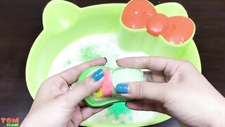 Green Hello Kitty Slime | Mixing Makeup and Glitter into Slime ASMR! Satisfying Slime Video #679