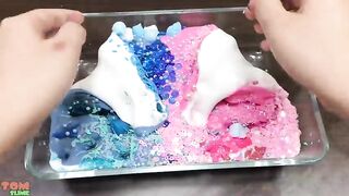 Disney Princess Slime Pink vs Blue | Mixing Makeup and Glitter into Slime ASMR! #664