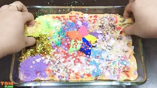 Making Fluffy Slime with Hello Kitty ! Mixing Makeup, Beads and More into Slime ASMR! #664