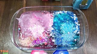 Pink Vs Blue Slime | Mixing Makeup and Glitter into Store Bought Slime ASMR! Satisfying Slime #656