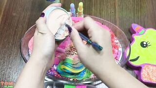 Rainbow Unicorn Slime | Mixing Makeup and Clay into Slime ASMR! Satisfying Slime Video #638
