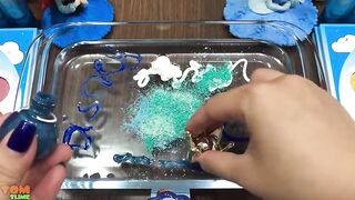 Mixing Blue Disney Princess Makeup and Eyeshadow into Slime ASMR! Satisfying Slime Video #630