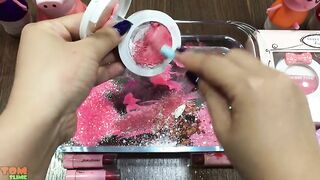 Mixing Pink Peppa Makeup and Eyeshadow into Slime ASMR! Satisfying Slime Video #620