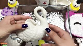 White Slime | Mixing Random Things into Clear Slime | Satisfying Slime Videos #612