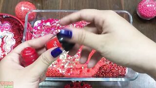 Red Slime | Mixing Makeup and Floam into Slime | Satisfying Slime Videos #609
