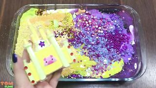 Yellow Vs Purple Slime | Mixing Makeup and Beads into Glossy Slime | Satisfying Slime Videos #605