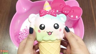 Pink Hello Kitty Slime | Mixing Glitter and Floam into Glossy Slime | Satisfying Slime Videos #600