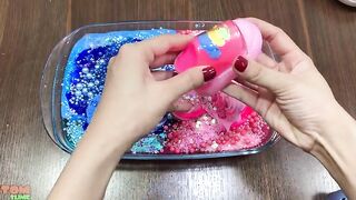 Pink Vs Blue Slime | Mixing Makeup and Glitter into Slime | Satisfying Slime Video #598
