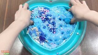 Blue Slime | Mixing Glitter and Beads into Glossy Slime | Satisfying Slime Videos #594