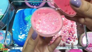 Pink Vs Blue Slime | Mixing Glitter and Floam into Slime | Satisfying Slime Videos #592