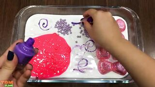 Pink vs Purple Slime | Mixing Makeup and Glitter into Slime | Satisfying Slime Video #590