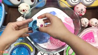 Car Slime Pink Vs Blue | Mixing Makeup and Beads into Glossy Slime | Satisfying Slime Videos #587