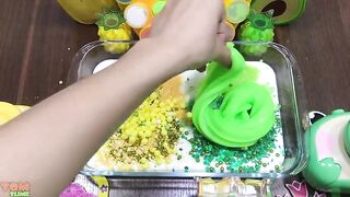 Yellow vs Green Slime | Mixing Random Things into Glossy Slime | Satisfying Slime Video #586